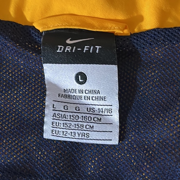 Nike Athletic Dri Fit Jacket 90’s Kids Blue Yellow Polyester Mesh lining size L. - Picture 8 of 15